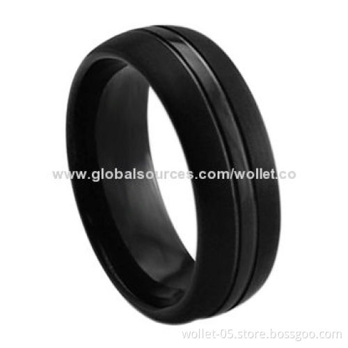 Fashion Black Band Ring, Made of Tungsten with High-polished, Accept Customization